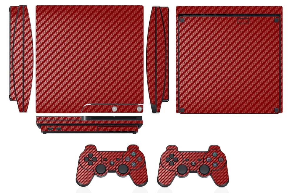 Red Carbon Fiber Vinyl Skin Sticker Protector for Sony PS3 Slim PlayStation 3 Slim and 2 controller skins Stickers
Red Carbon Fiber Vinyl Skin Sticker Protector for Sony PS3 Slim PlayStation 3 Slim and 2 controller skins Stickers