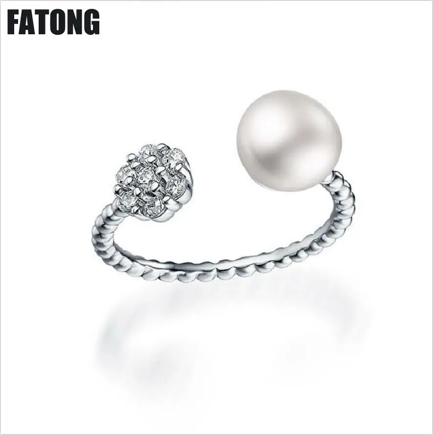 Explosion models direct 925 sterling silver new diamond-encrusted pearl opening twist ring female. J0100
Explosion models direct 925 sterling silver new diamond-encrusted pearl opening twist ring female. J0100