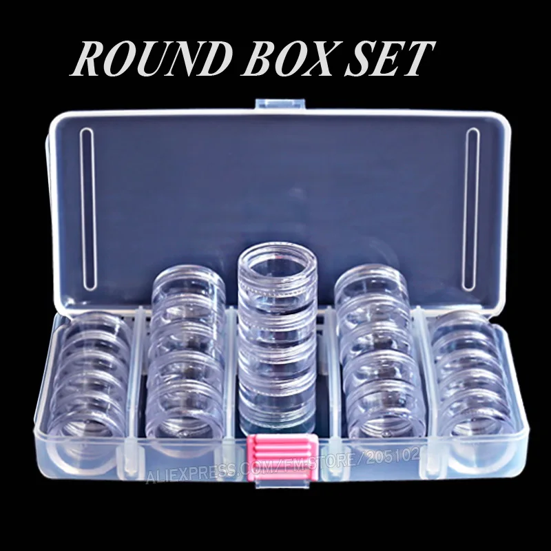 Nail Art Accessory Round Box Set, Tiny clear bottles with screw cap for DIY Cosmetics Nails Jewelry beads Crafts containers case
Nail Art Accessory Round Box Set, Tiny clear bottles with screw cap for DIY Cosmetics Nails Jewelry beads Crafts containers case