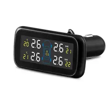 Car Wireless TPMS Tire Pressure Monitoring System with 4 External Replaceable Battery Sensors LCD Display
Car Wireless TPMS Tire Pressure Monitoring System with 4 External Replaceable Battery Sensors LCD Display