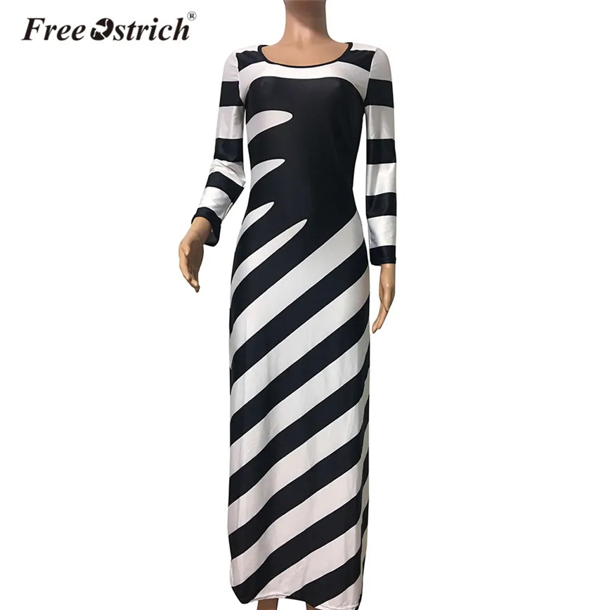 Free Ostrich Dress Women Black White Striped Patchwork Dresses Fashion Long Sleeve Casual O-Neck vestido longo Dropshipping
Free Ostrich Dress Women Black White Striped Patchwork Dresses Fashion Long Sleeve Casual O-Neck vestido longo Dropshipping