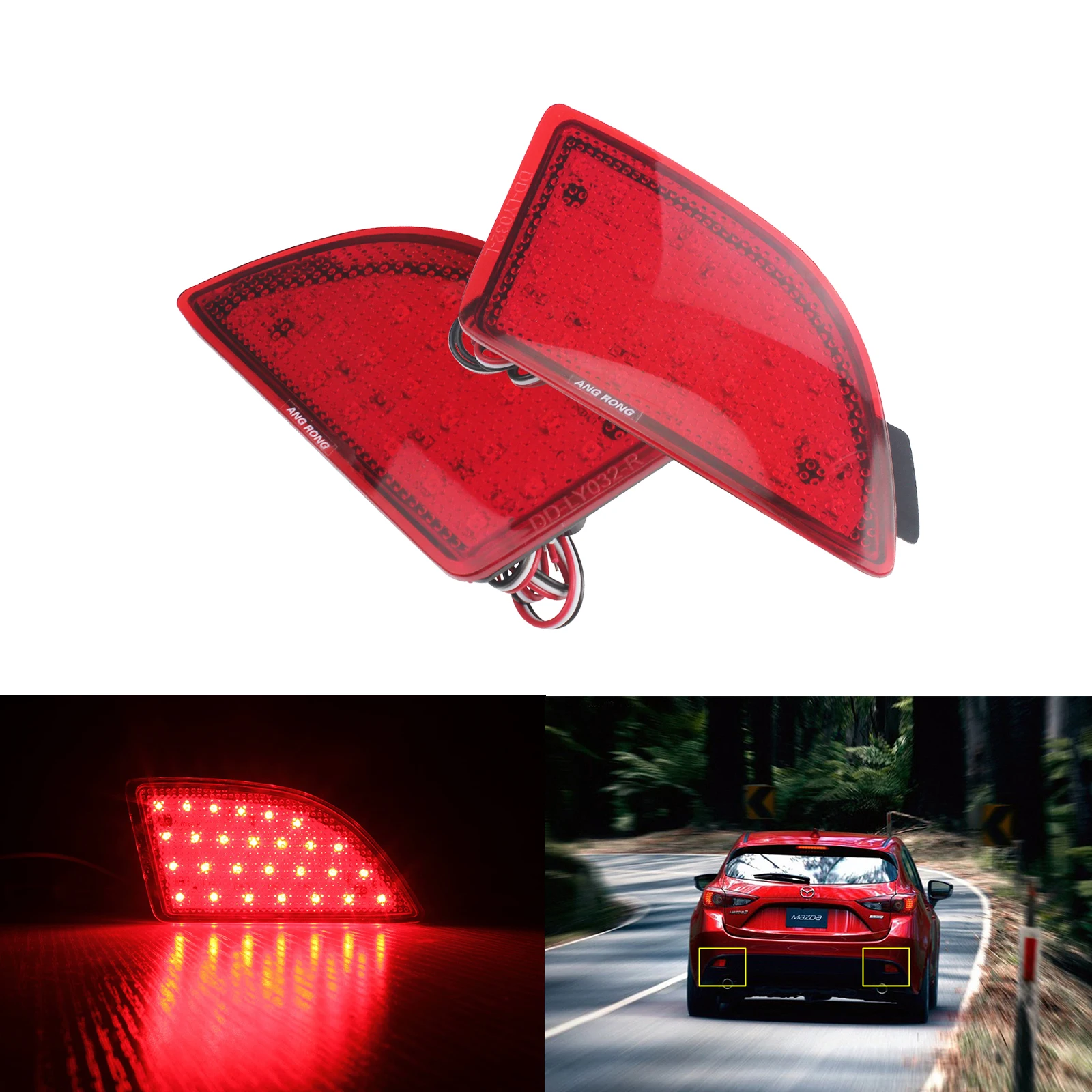 ANGRONG 2X LED Rear Bumper Reflector Red Cover Stop Tail Fog Light For Mazda 3 Axela BM 5D 2013-up
ANGRONG 2X LED Rear Bumper Reflector Red Cover Stop Tail Fog Light For Mazda 3 Axela BM 5D 2013-up