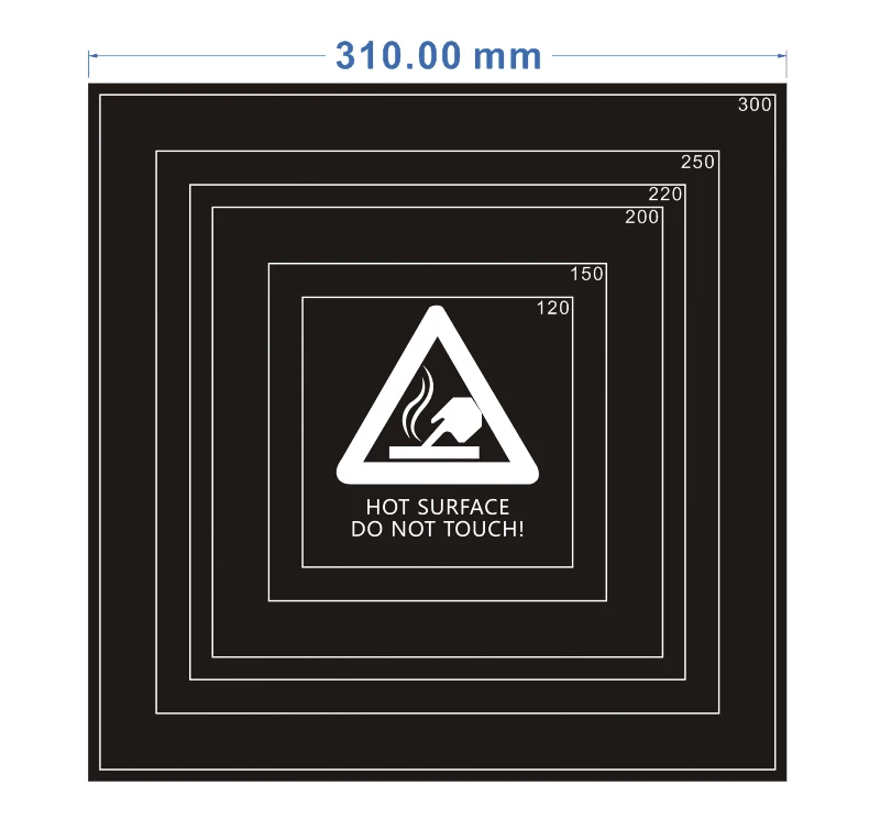 5pcs/lot 310*310*0.5mm 1:1 with Wireframe black Frosted Heated bed For3D Printer Sticker Build Sheet build plate tape
5pcs/lot 310*310*0.5mm 1:1 with Wireframe black Frosted Heated bed For3D Printer Sticker Build Sheet build plate tape
