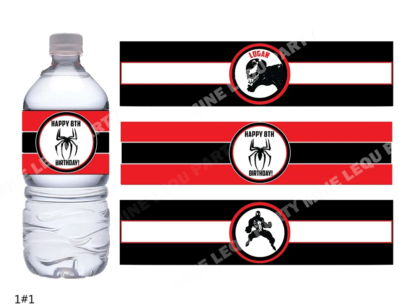 24PCS Marvel Character Venom in Movie The Amazing Spiderman Water bottle label kids Birthday Party Stickers Baby Shower
24PCS Marvel Character Venom in Movie The Amazing Spiderman Water bottle label kids Birthday Party Stickers Baby Shower