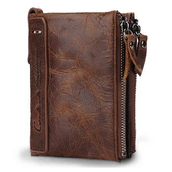 Hot Sale Genuine Cowhide Leather Men Wallets Short Style Coin Pocket Purse High Quality Vintage Design Zipper Card Holder Wallet
Hot Sale Genuine Cowhide Leather Men Wallets Short Style Coin Pocket Purse High Quality Vintage Design Zipper Card Holder Wallet
