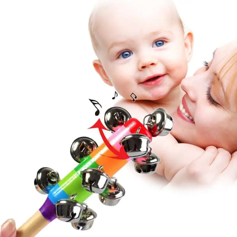 Baby's Ring Bell Vocal Toys Rainbow Shaker Stick Educational Toy Handle Wooden Activity Bell Ring Rainbow Musical Instrument
Baby's Ring Bell Vocal Toys Rainbow Shaker Stick Educational Toy Handle Wooden Activity Bell Ring Rainbow Musical Instrument
