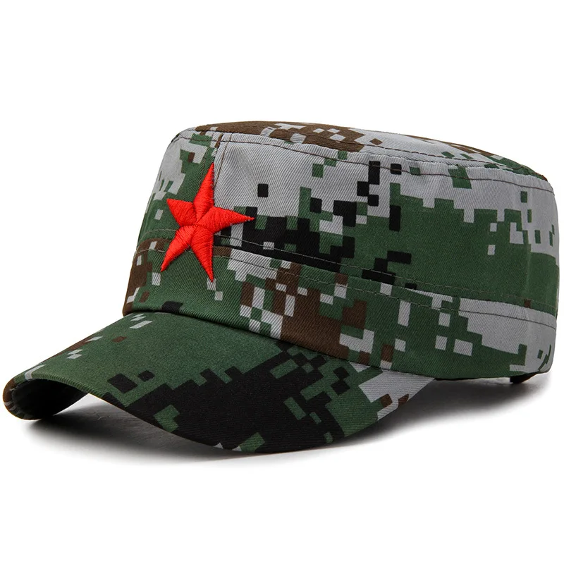 Camouflage Hat Student Military Training Cap Summer Camp Five-star Camouflage Outdoor Visor Training Performance Props Hat
Camouflage Hat Student Military Training Cap Summer Camp Five-star Camouflage Outdoor Visor Training Performance Props Hat