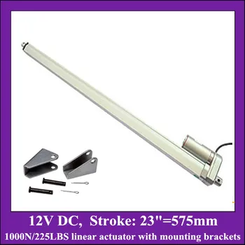 Electric linear actuator with mounting brackets, 23inch/ 575mm stroke 12v linear actuator with max load 1000N/225LBS/100KGS
Electric linear actuator with mounting brackets, 23inch/ 575mm stroke 12v linear actuator with max load 1000N/225LBS/100KGS
