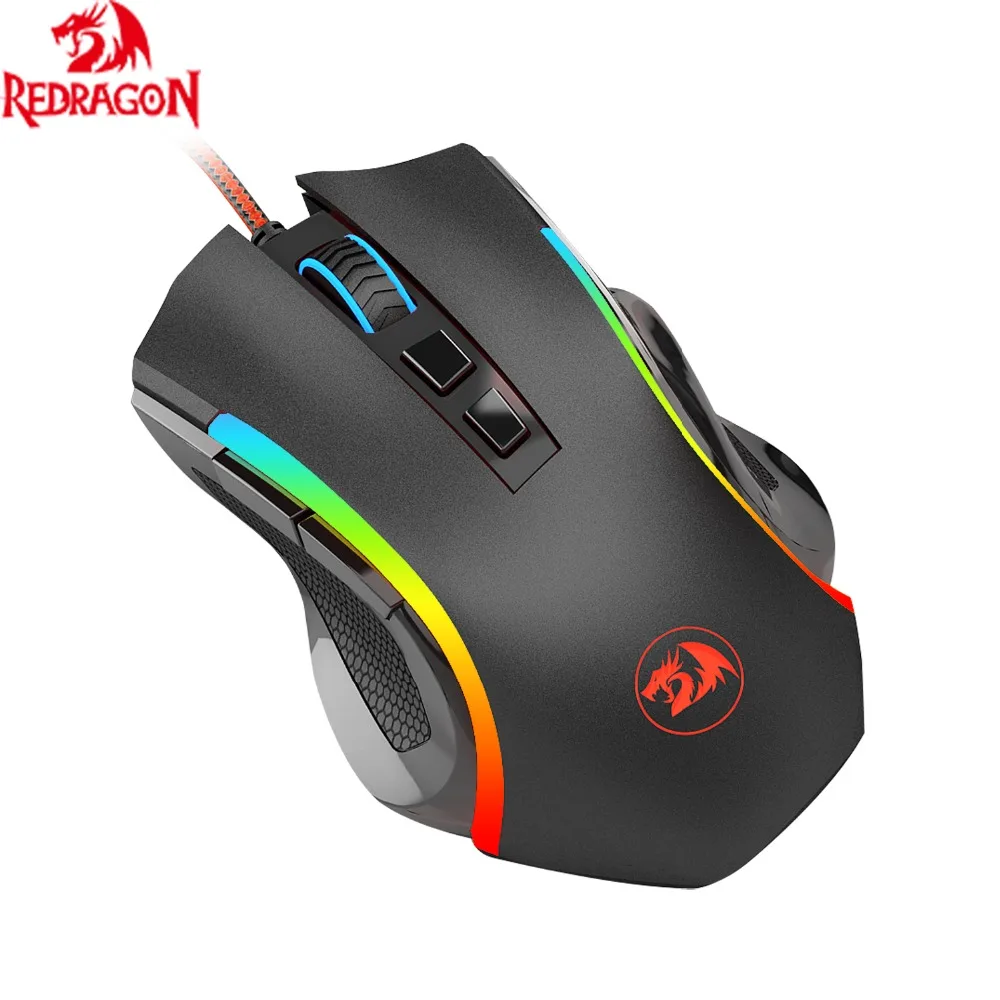 Мышь игровая Redragon M607 Проводная с RGB-подсветкой 8 кнопок 7200 DPI | Компьютеры и офис