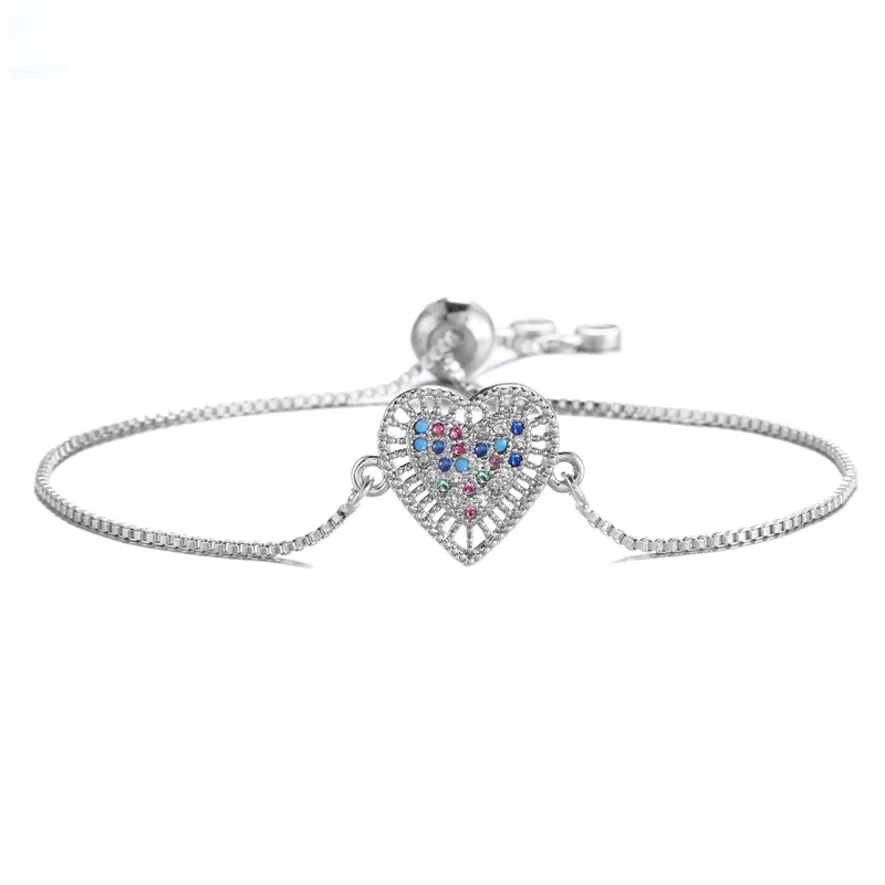 NEWBUY Classic Design Heart Charm Bracelet & Bangle Colourful CZ Stone Pave Setting Jewelry Female Party Accessories
NEWBUY Classic Design Heart Charm Bracelet & Bangle Colourful CZ Stone Pave Setting Jewelry Female Party Accessories