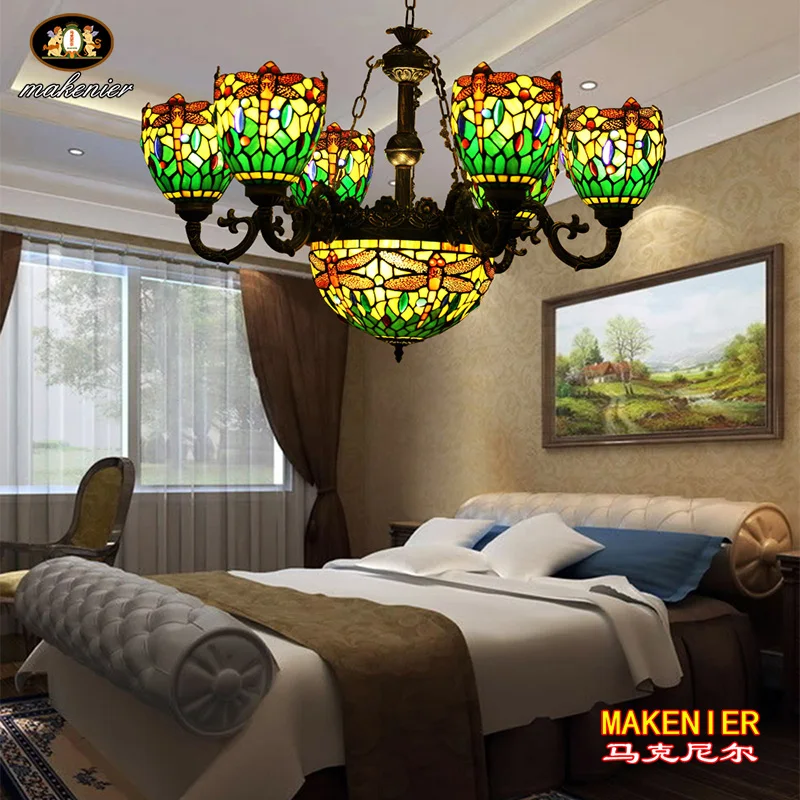 Makenier Vintage Tiffany Style Stained Glass 12 Inches + 6 Arms Green Dragonfly Composite Chandelier
Makenier Vintage Tiffany Style Stained Glass 12 Inches + 6 Arms Green Dragonfly Composite Chandelier