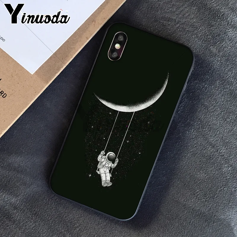 black with white moon stars space astronaut