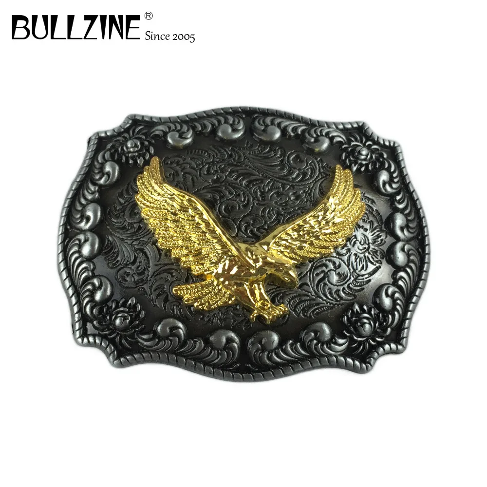 The Bullzine hot selling flying eagle belt buckle with gold and pewter finish FP-03523 suitable for 4cm width belt
The Bullzine hot selling flying eagle belt buckle with gold and pewter finish FP-03523 suitable for 4cm width belt