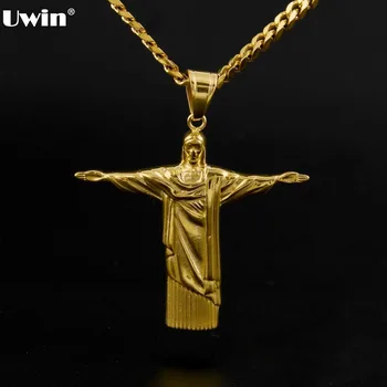 Stainless Steel Gold Christ The Redeemer Cross Pendant Brazil Rio De Janeiro Statue Jesus Piece With 5mm Cuban Chain Necklace
Stainless Steel Gold Christ The Redeemer Cross Pendant Brazil Rio De Janeiro Statue Jesus Piece With 5mm Cuban Chain Necklace