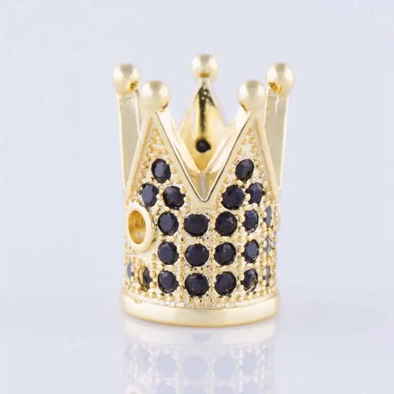 Crown Beads Wholesale 10pcs /lot High Quality Copper Metal Micro Pave Clear / Black CZ Rhinestone Beads DIY Men Beaded Bracelets
Crown Beads Wholesale 10pcs /lot High Quality Copper Metal Micro Pave Clear / Black CZ Rhinestone Beads DIY Men Beaded Bracelets