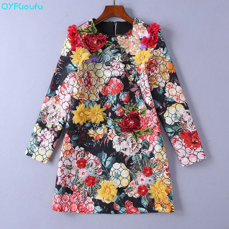 QYFCIOUFU High Quality 2018 Runway Designer Dress Women Elegant Party Beading 3D Floral Flower Appliques Sequined Vintage Dress
QYFCIOUFU High Quality 2018 Runway Designer Dress Women Elegant Party Beading 3D Floral Flower Appliques Sequined Vintage Dress