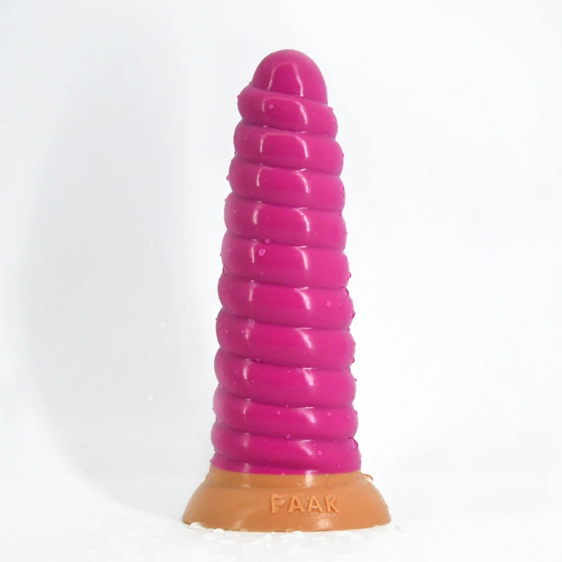 Imitate conch shape huge silicone dildo health soft insert anal plug sex toys for man spiral strong suction cup erotic shop