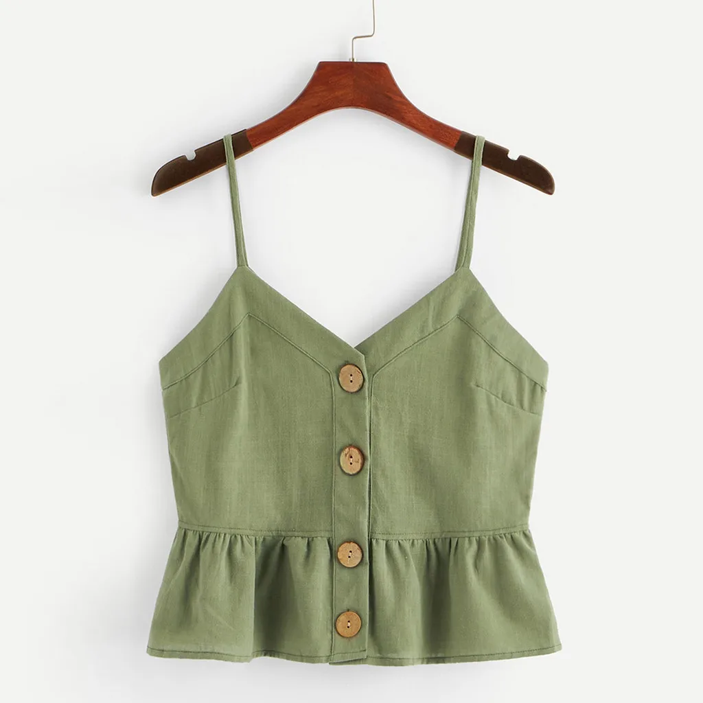 2019 Summer Womens Vest Fashion Sleeveless Solid Color Backless Button Sexy Ladies Shirt Front Knot Hem Camis Female Crop Top
2019 Summer Womens Vest Fashion Sleeveless Solid Color Backless Button Sexy Ladies Shirt Front Knot Hem Camis Female Crop Top