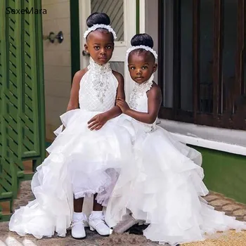 White Lovely High-Low Flower Girl Dresses Sleeveless Tiered Organza Pageant Gowns Beaded Crystals Custom Made Party Dress
White Lovely High-Low Flower Girl Dresses Sleeveless Tiered Organza Pageant Gowns Beaded Crystals Custom Made Party Dress