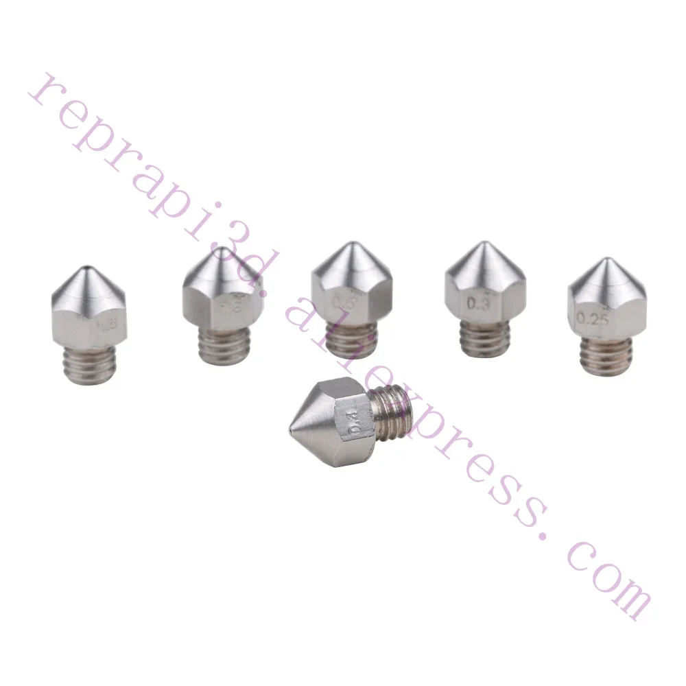 Сопла Hotend MK8, 6 шт., из нержавеющей стали, с резьбой M6, для CR10, Creality CR-10, Ender 3, MK8, Mk9, для экструдера, 3D-принтера
Сопла Hotend MK8, 6 шт., из нержавеющей стали, с резьбой M6, для CR10, Creality CR-10, Ender 3, MK8, Mk9, для экструдера, 3D-принтера