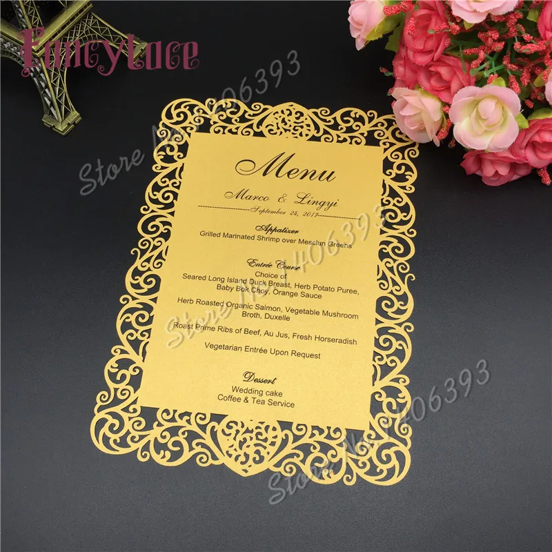 12x17cm Laser Cut Love Table Place Card Wedding Party Menu Card