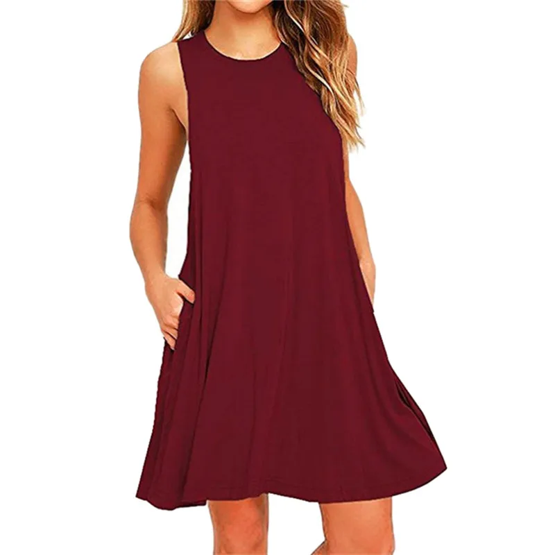 Women's Dresses Women O Neck Casual Pockets Sleeveless Above Knee Dress Loose Party Dress For Dropship Vestidos@GA
Women's Dresses Women O Neck Casual Pockets Sleeveless Above Knee Dress Loose Party Dress For Dropship Vestidos@GA