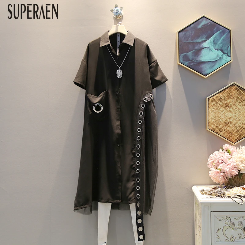SuperAen 2019 Summer New Women Shirt Wild Korean Style Casual Lapel Loose Blouses Female Pluz Size Short Sleeve Women Clothing
SuperAen 2019 Summer New Women Shirt Wild Korean Style Casual Lapel Loose Blouses Female Pluz Size Short Sleeve Women Clothing