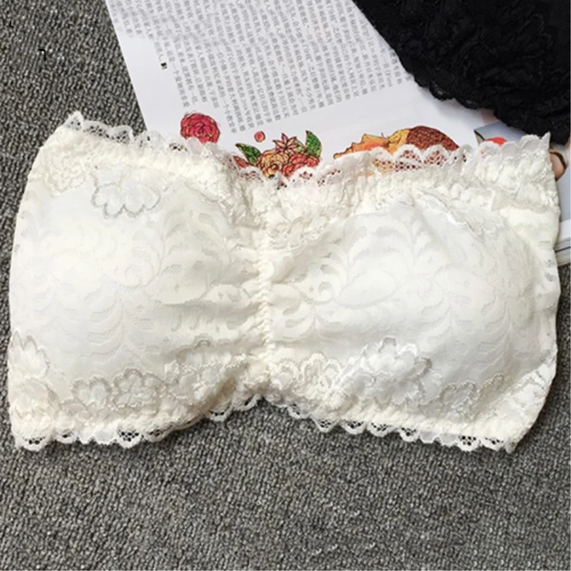 Women's Sexy Cut Out Strapless Tube Top Padded Cross Back Lace Crop Bra Top 
Women's Sexy Cut Out Strapless Tube Top Padded Cross Back Lace Crop Bra Top