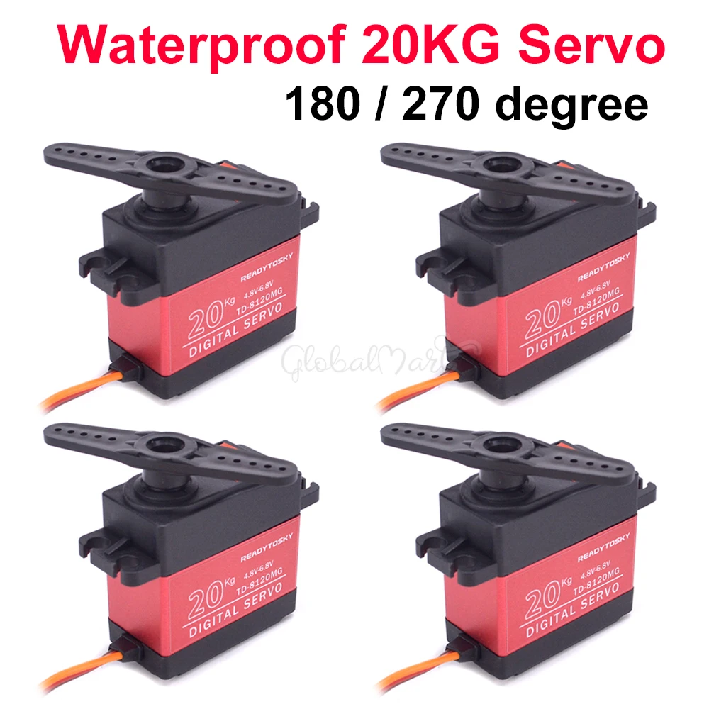 Waterproof 20KG Servo Large Torque Digital Coreless Servo Aluminium Metal Gears 180 270 degree control For RC Car Airplane Model
Waterproof 20KG Servo Large Torque Digital Coreless Servo Aluminium Metal Gears 180 270 degree control For RC Car Airplane Model