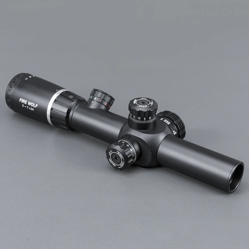 New 2-7X24 Riflescopes Hunting Scope w// Mounts Rifle Scope Outdoor Sports