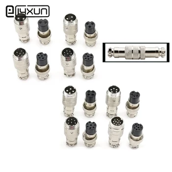 

1set GX12 GX16 2P 3P 4P 5P 6P 7P 8P 9P Male & Female Butt Joint Connector Kit 12mm / 16mm Socket + Plug Aviation Plug Interface