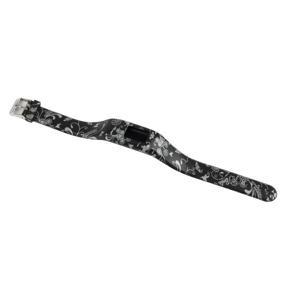 Honecumi For Garmin Vivofit JR Activity Tracker Band Black Flower Silicone Wrist Strap For Gamin Vivofit 3JR Children Kids (2)