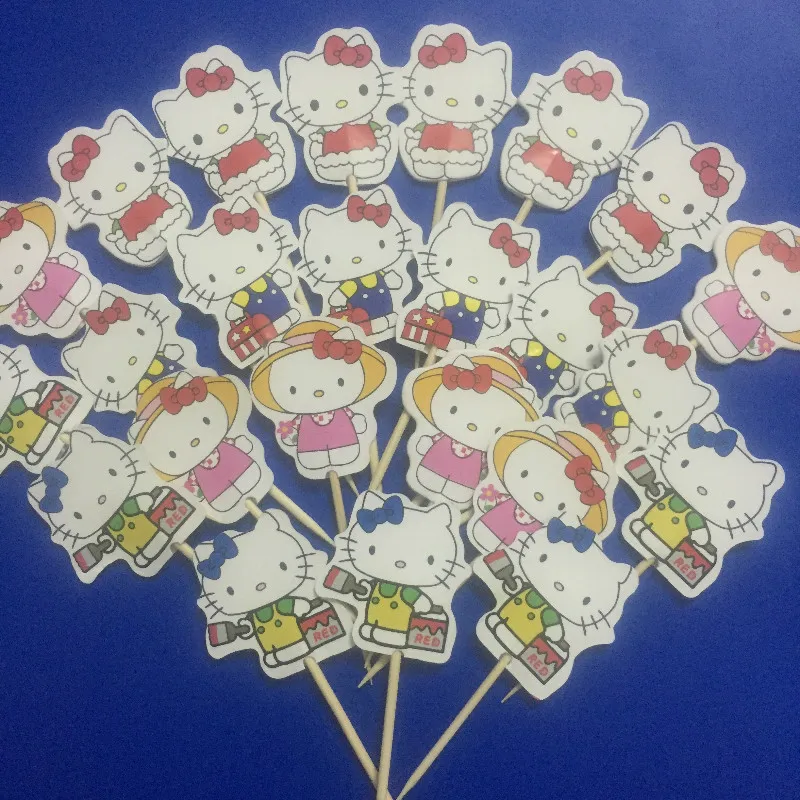 24pcs Hello KT Kitty Cartoon Figure DIY Cupcake Toppers Birthday Cake Party Supplies Birthday Wedding Party Decoration
24pcs Hello KT Kitty Cartoon Figure DIY Cupcake Toppers Birthday Cake Party Supplies Birthday Wedding Party Decoration