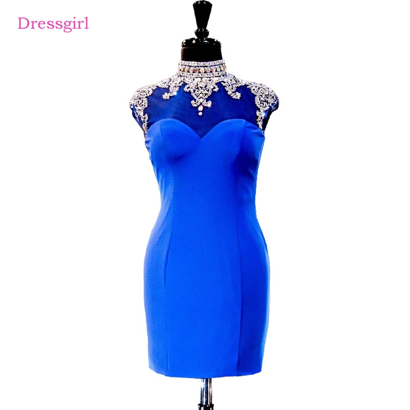 Royal Blue 2017 Elegant Cocktail Dresses Sheath Cap Sleeves Short Mini Crystals Beaded Open Back Homecoming Dresses
Royal Blue 2017 Elegant Cocktail Dresses Sheath Cap Sleeves Short Mini Crystals Beaded Open Back Homecoming Dresses
