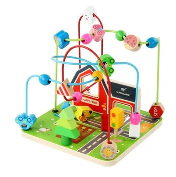 Wooden Building Blocks children's early education farm theme around beads beaded multi-functional educational toys 2-5 years old
Wooden Building Blocks children's early education farm theme around beads beaded multi-functional educational toys 2-5 years old