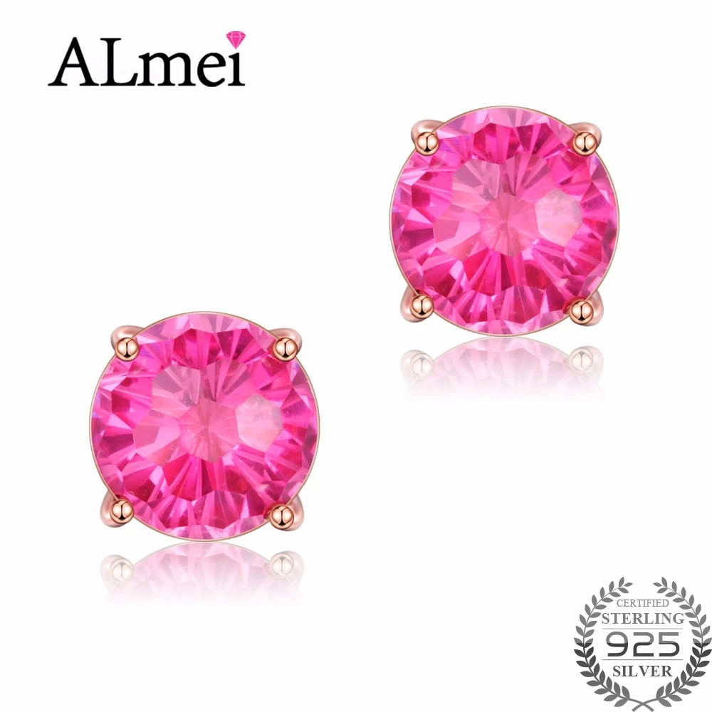 Almei 925 Sterling Silver 6ct Red Topaz Stud Earrings Natural Zircon Women Wedding Gemstone Earring Jewelry with Box 40% FR023
Almei 925 Sterling Silver 6ct Red Topaz Stud Earrings Natural Zircon Women Wedding Gemstone Earring Jewelry with Box 40% FR023