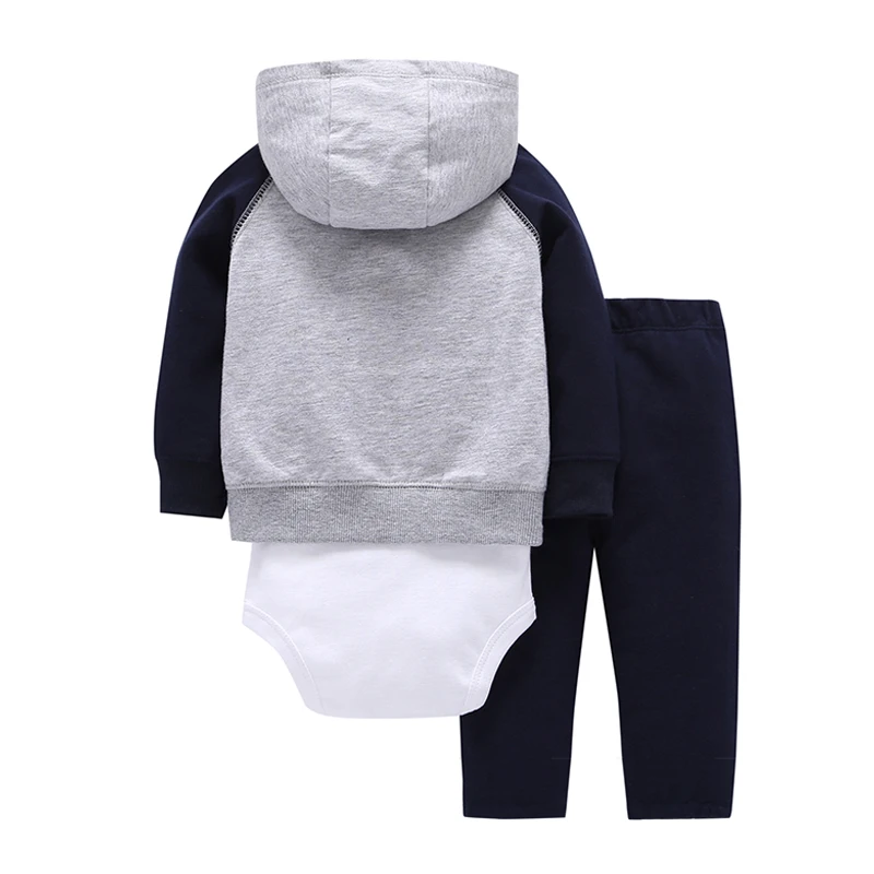 Sets 1 hooded zipper coat + pants + romper fashion cotton 2017 Baby Boy girl Clotheschildren boys cute Clothing free shipping 14