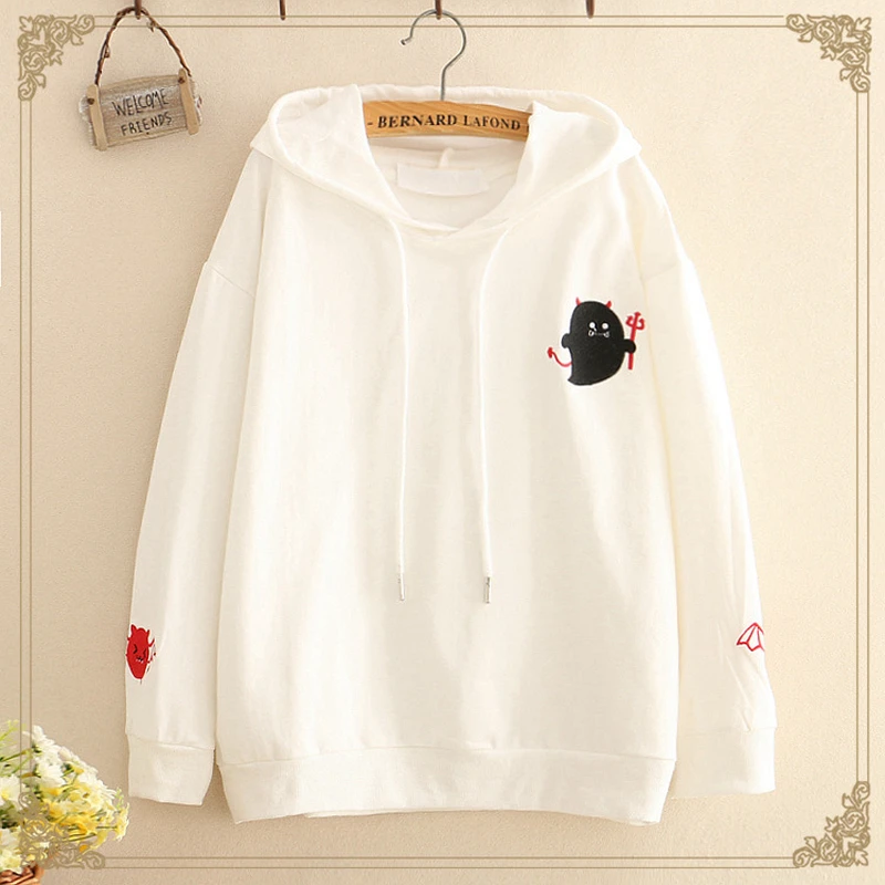 Japanese Harajuku Women White Hoodies Gothic Black Kawaii Anime 90s Girls Pullover Devil Graphic Ear Halloween Hooded Sweatshirt
Japanese Harajuku Women White Hoodies Gothic Black Kawaii Anime 90s Girls Pullover Devil Graphic Ear Halloween Hooded Sweatshirt