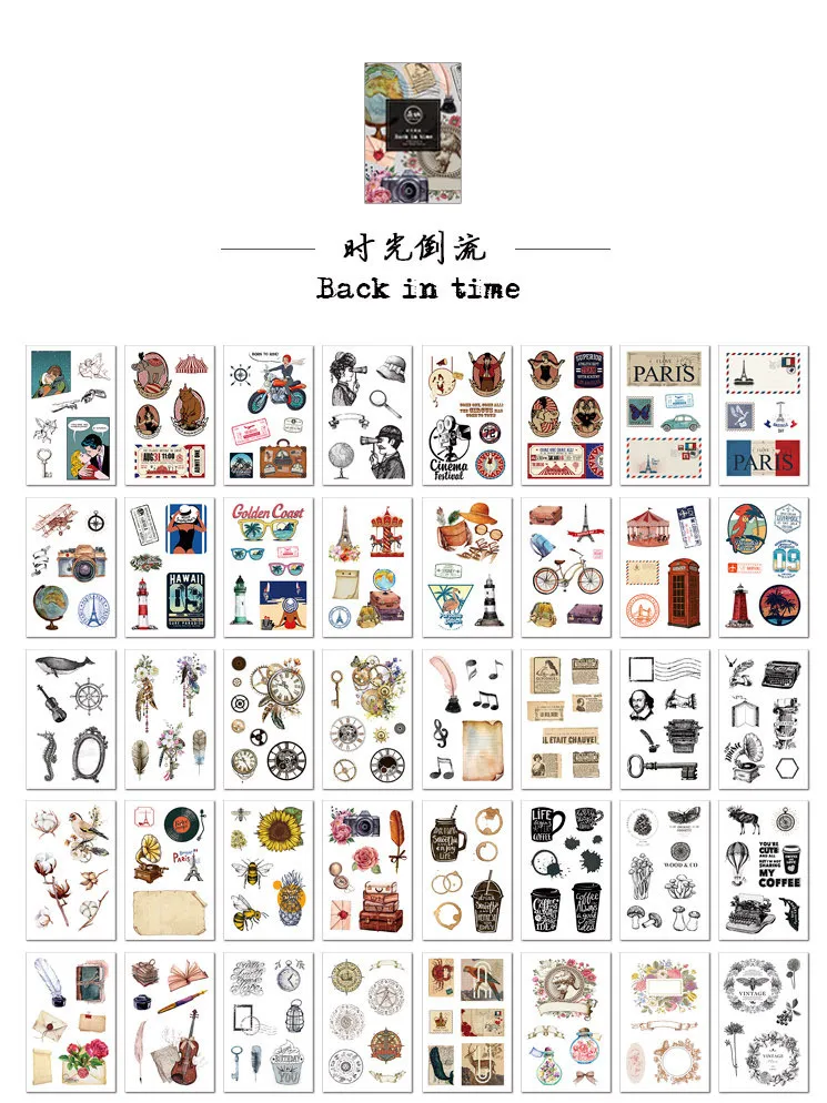 40sheets/box Retro objects vintage Time memory Decoration Stickers DIY Planner Diary Scarpbooking Lable Sticker
40sheets/box Retro objects vintage Time memory Decoration Stickers DIY Planner Diary Scarpbooking Lable Sticker