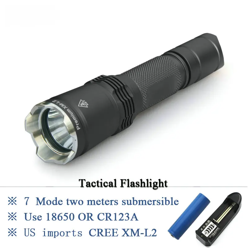 Portable Lighting flashlight xm l2 linterna Tactica flashlight lanterna self defense militar lamp 18650waterproof Hunting torch
Portable Lighting flashlight xm l2 linterna Tactica flashlight lanterna self defense militar lamp 18650waterproof Hunting torch