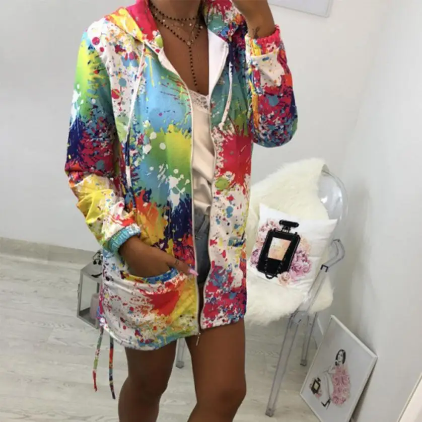 Outerwear & Coats Jackets Fashion Tie dyeing Print Outwear Sweatshirt Hooded Overcoat coats and jackets women 2019
Outerwear & Coats Jackets Fashion Tie dyeing Print Outwear Sweatshirt Hooded Overcoat coats and jackets women 2019