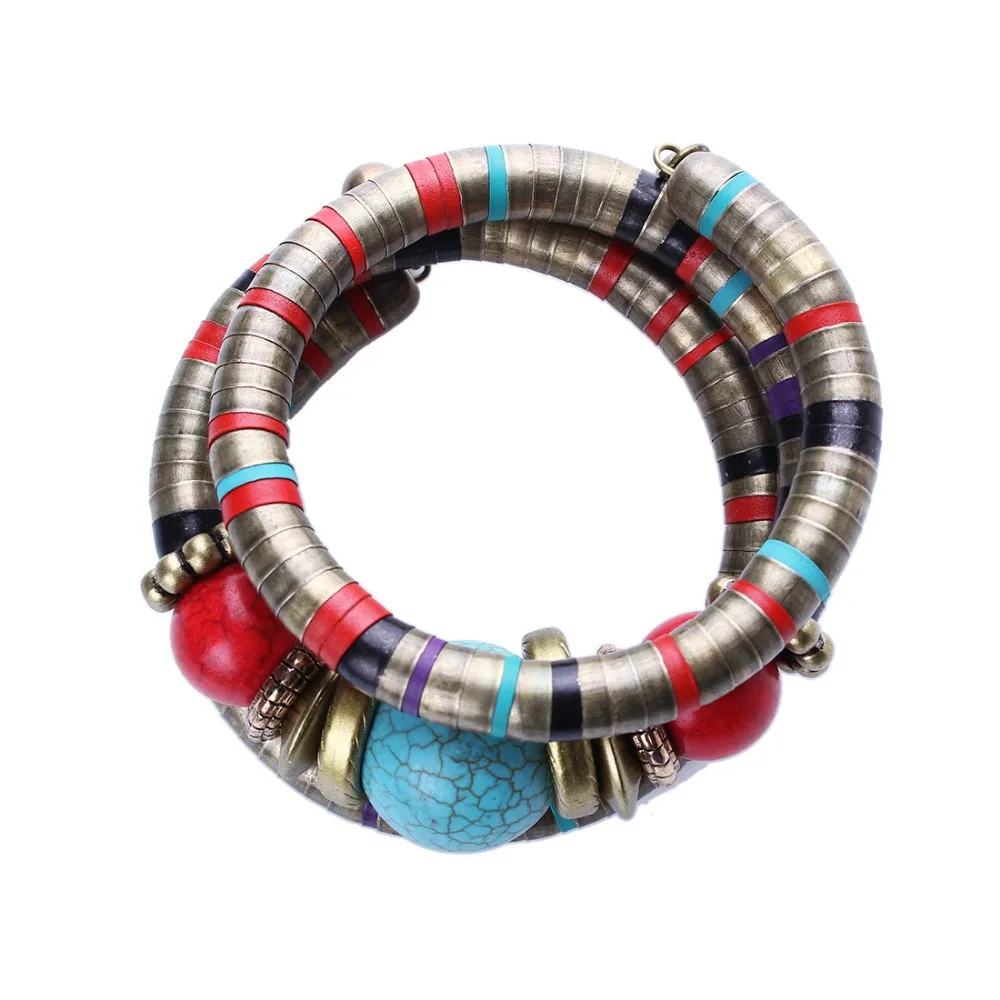 Модные браслеты для женщин тибетские и обручи с камнями инкрустированные