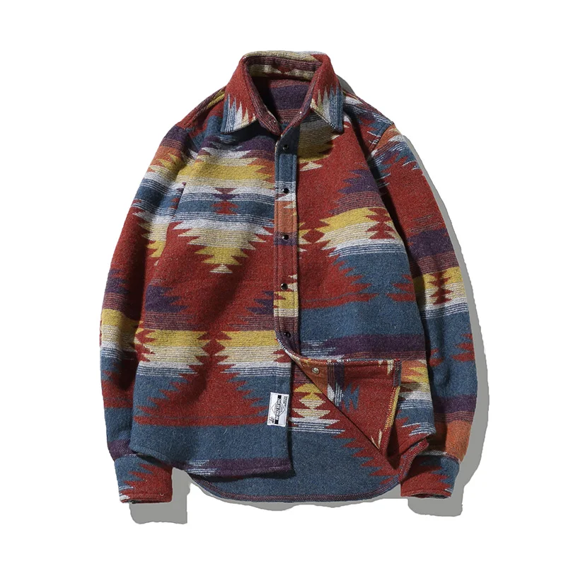 Fashion Geometric Woolen Shirt Men Long Sleeve Spring Tribe Warm Plaid Casual Shirt Streetwear Clothing Autumn Printing Shirt
Fashion Geometric Woolen Shirt Men Long Sleeve Spring Tribe Warm Plaid Casual Shirt Streetwear Clothing Autumn Printing Shirt
