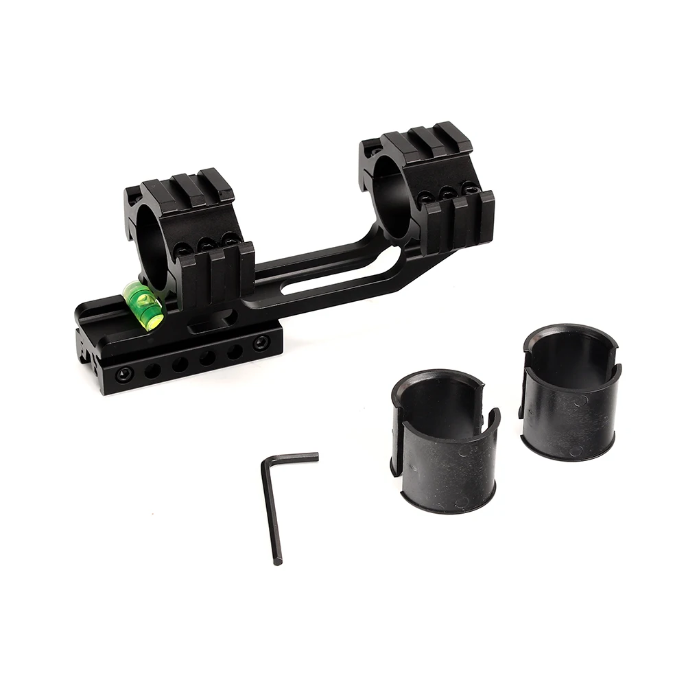 Haowenzhen 30mm Barrel Mount Ring Three Side 20mm Weaver Picatinny Mount with Spirit Bubble Level w// 1 Adapter for Rifle