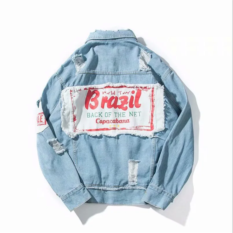 2018 Men's Denim Jacket high quality fashion Jeans Jackets Slim fit casual streetwear Vintage Mens jean outwear clothing US Size
2018 Men's Denim Jacket high quality fashion Jeans Jackets Slim fit casual streetwear Vintage Mens jean outwear clothing US Size
