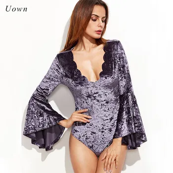 Autumn Winter Velvet Bodysuit Women Leotards Tops Flare Long Sleeve One Piece Bodysuits V Neck Bodycon Slim Female Body Suit
Autumn Winter Velvet Bodysuit Women Leotards Tops Flare Long Sleeve One Piece Bodysuits V Neck Bodycon Slim Female Body Suit