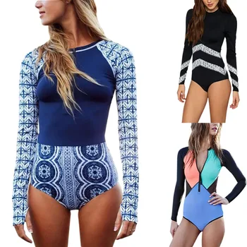 2019 Summer Spring New Women's Floral Swimsuit Beach Long Sleeve Zipper One Piece Swimsuit Bathing Suit Surfing Bikini Swimwear
2019 Summer Spring New Women's Floral Swimsuit Beach Long Sleeve Zipper One Piece Swimsuit Bathing Suit Surfing Bikini Swimwear