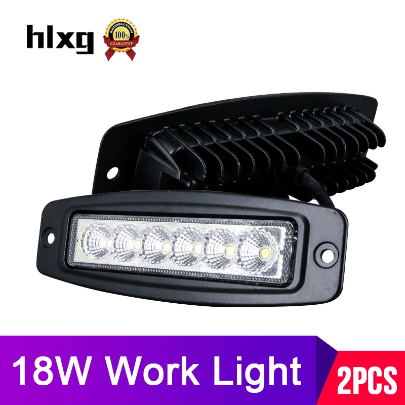 hlxg 2pcs 18W 12V LED Work Light Bar Flood Beam Light Driving Fog Lamp Offroad LED Car Light for Jeep Ford Toyota SUV 6000K M06
hlxg 2pcs 18W 12V LED Work Light Bar Flood Beam Light Driving Fog Lamp Offroad LED Car Light for Jeep Ford Toyota SUV 6000K M06