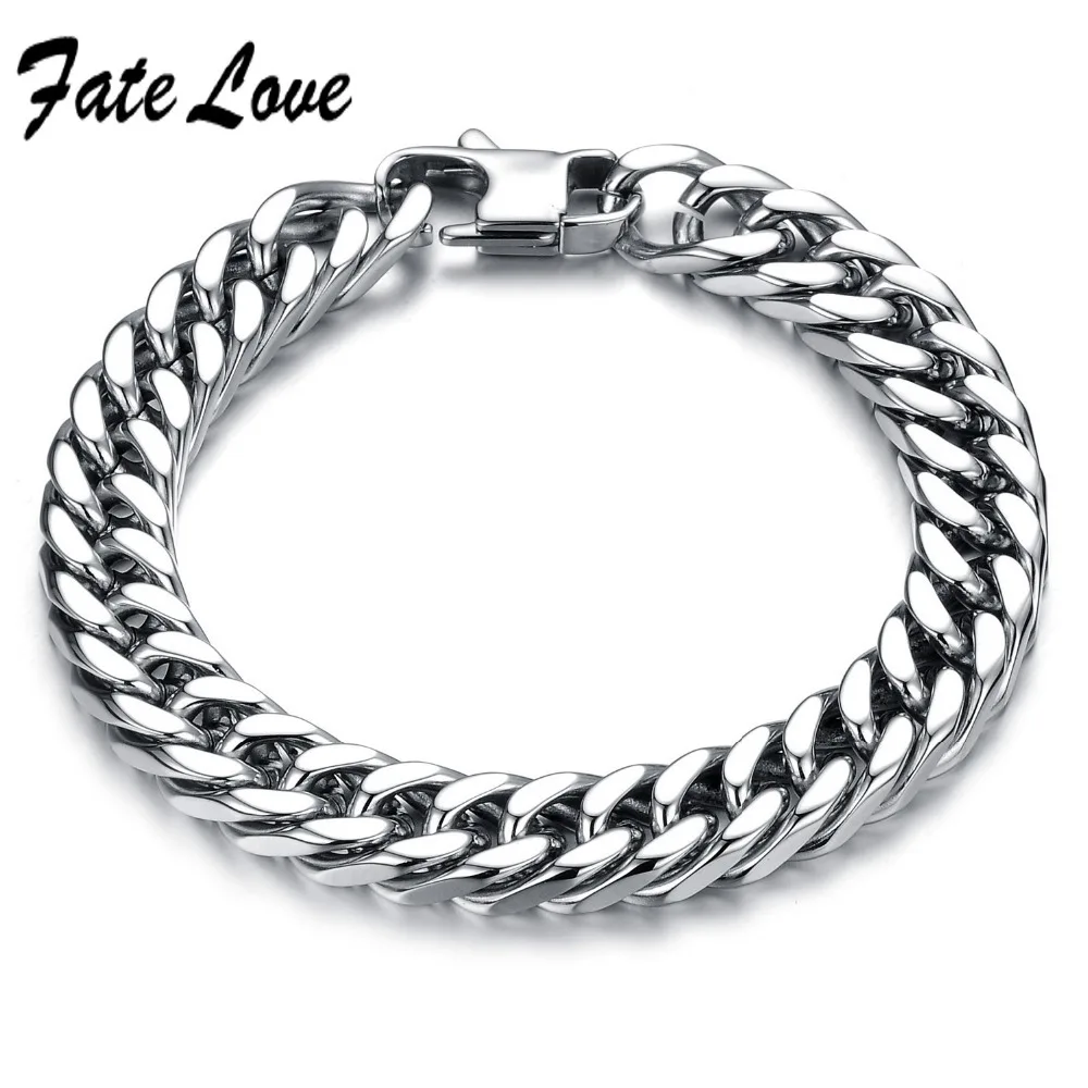 Fate Love Casual Link Bracelets Stainless Steel Mens Bracelet Width 6/8/10/12MM With Lobster Claps Top Quality Jewelry FL743
Fate Love Casual Link Bracelets Stainless Steel Mens Bracelet Width 6/8/10/12MM With Lobster Claps Top Quality Jewelry FL743