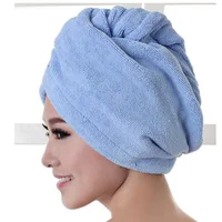 2017 High Quality Microfiber Bath Towel Hair Dry Quick Drying Lady Bath towel soft shower cap hat for lady man image